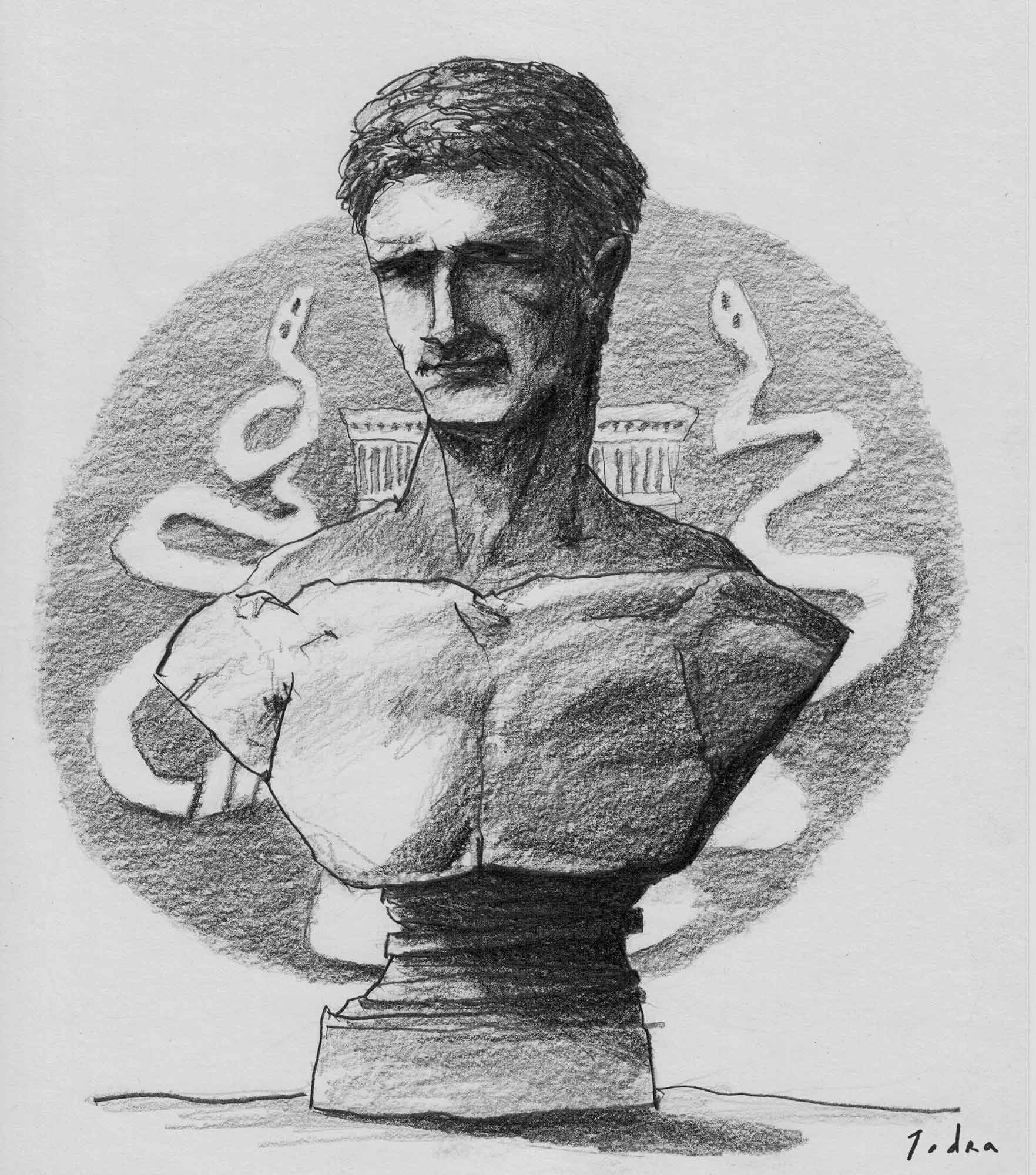 Mark Antony portrait. Drawing. Mario Jodra 2020